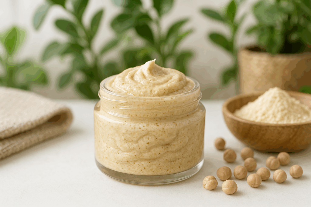 Gommage farine de pois chiche : ma peau de bébé pour 1€