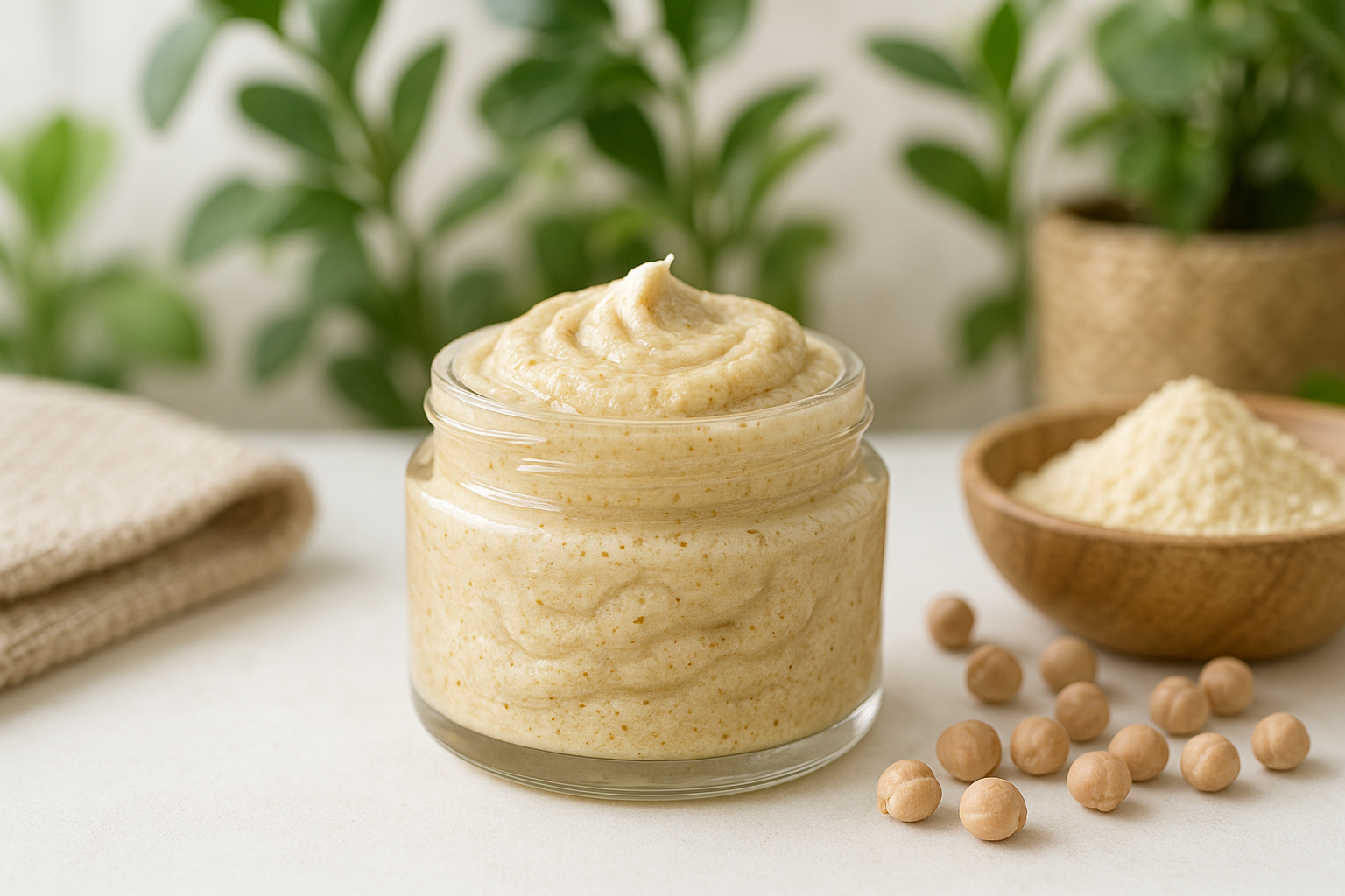 Gommage farine de pois chiche : ma peau de bébé pour 1€